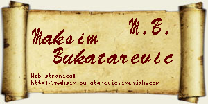 Maksim Bukatarević vizit kartica